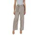 High-waisted beige wide-leg trousers with jean-style pockets from Only Women Trousers
