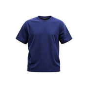T-shirt Hydra pour homme en coton, col rond bleu marine, manches courtes, texture subtile, sans logo.