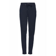 Pantalon de jogging bleu marine foncé coupe slim avec taille élastiquée à cordon et poches avant par ichi Pantalon femme beige en dentelle 20105036
