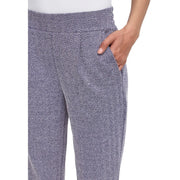 Ichi Pantalon femme gris à chevrons, taille haute élastiquée, en polyester viscose, idéal pour l'automne-hiver.