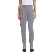 Motif à chevrons gris ichi Pantalon femme taille haute coupe slim en polyester viscose pour automne-hiver