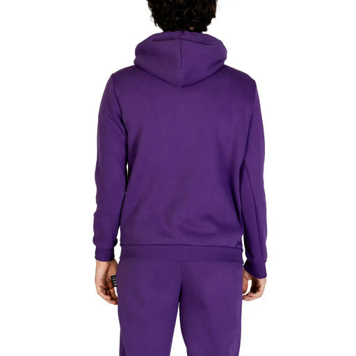 Icon Ensemble sweat-shirt à capuche et pantalon assorti en molleton de coton violet pour homme, couleur unie.
