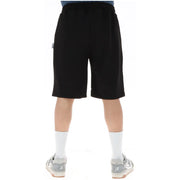 Icon Short en coton noir pour homme, avec taille élastiquée à cordon et logo discret sur le côté, vue de face