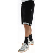 Icon short à cordon pour homme noir et blanc icon Inscription le long de l'ourlet, vue de face