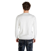 Icon Pull en viscose blanc pour femme, avec poignets et ourlet côtelés, vue de face