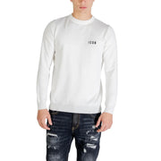 Icon Pull en viscose pour femme, blanc et noir icon logo sur la poitrine gauche, vue de face