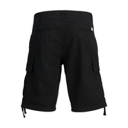 Jack & Jones Short homme en coton noir, doté de multiples poches cargo et d'un cordon de serrage ajustable à l'ourlet.