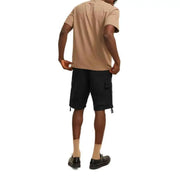 Short homme Jack & Jones en coton noir, doté de multiples poches latérales et d'un cordon de serrage à l'ourlet.