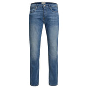 Jack & Jones Jean bleu pour homme en denim délavé, coupe classique cinq poches à l'effet usé