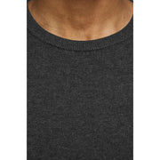 Pull Jack and Jones en coton pour homme, gris foncé chiné, col rond, vue de face