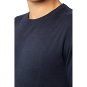 Jack & Jones Pull en coton bleu marine pour homme, col rond et poignets côtelés, vue de face