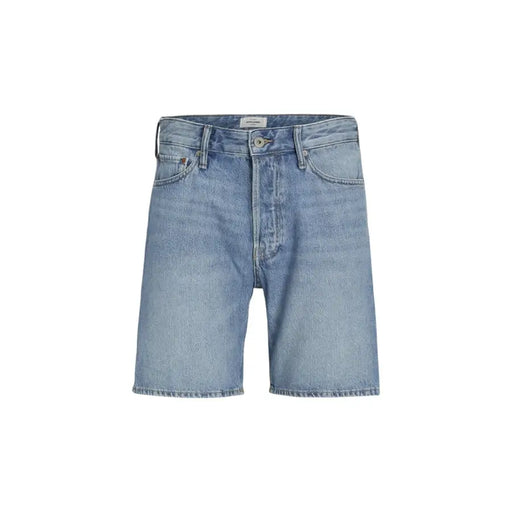 Jack & Jones light blue cotton polyester shorts for men in light-wash denim with classic five-pocket design and button closure