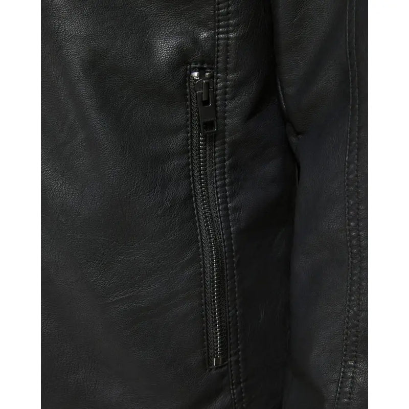 Blazer long zippé noir en polyester pour homme Jack & Jones, avec détail de fermeture éclair verticale sur le devant