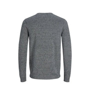 Pull en maille gris chiné pour homme Jack & Jones, manches longues, col rond, maille douce et poignets côtelés.