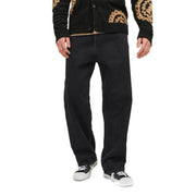 Jack & Jones Jean noir pour homme, jambes larges, coupe décontractée, en mélange de coton, idéal pour le printemps et l'été.