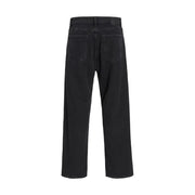 Jeans en denim noir pour hommes par Jack & Jones coupe droite, poches arrière classiques, mélange de coton, printemps-été