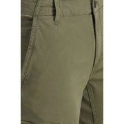 Short chino en coton vert olive, coupe droite, coutures apparentes, de la marque Jack & Jones (pantalons pour hommes avec poches).