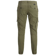 Jack & Jones Pantalon cargo vert olive pour homme, doté de multiples poches et d'une coupe fuselée, idéal pour un style décontracté.