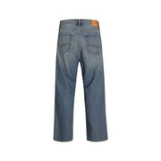 Jack & Jones Jean déchiré pour homme en denim clair, coupe droite et poches arrière classiques (vue de dos)