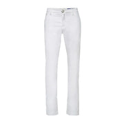 Jacob Cohen Pantalon en coton blanc pour homme, coupe droite, design minimaliste et détails de couture discrets.