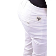 Jean Jacob Cohen pour homme en coton et denim blanc, dos orné d'un discret logo brodé sur la poche