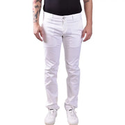 Jacob Cohen Pantalon chino blanc en coton pour homme, coupe slim, au design moderne et épuré, avec des détails de couture discrets.