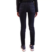 Jean skinny bleu foncé à coupe slim et poches arrière classiques, en mélange de coton, de la marque Jacob Cohen, pour femme (visible de dos).