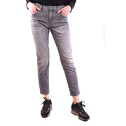 Jacob Cohen Jean slim en denim gris mélangé coton pour femme, ourlet raccourci et style moderne