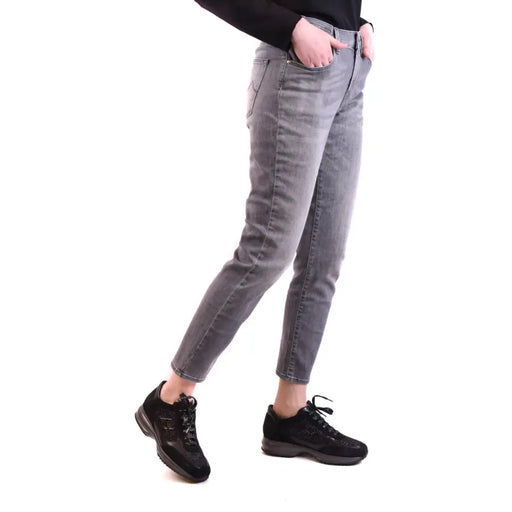 Jacob Cohen Jean en denim gris slim pour femme, délavé et surpiqué