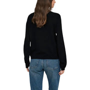 Jacqueline De Yong pull en maille noire à manches longues et col rond