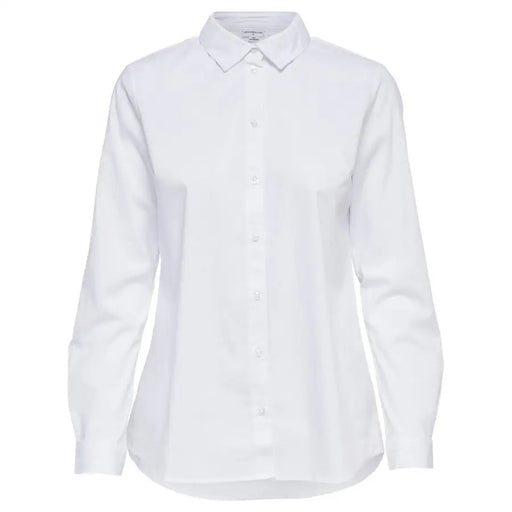 Jacqueline De Yong white long-sleeve button-down shirt for women