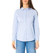Jacqueline De Yong light blue long-sleeve striped button-up shirt