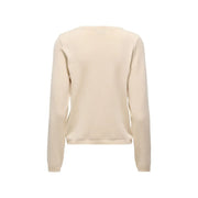 Pull à manches longues couleur crème en maille beige et viscose mélangée pour femme, au design minimaliste, signé Jacqueline de Yong