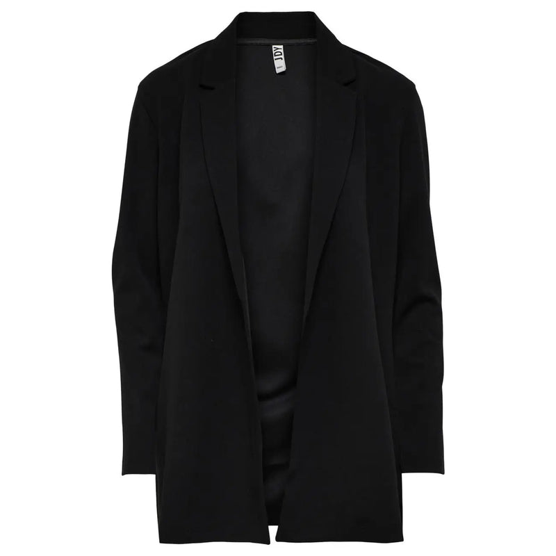 Jacqueline de yong women black blazer with sleek minimalist design structured shoulders polyester elastane blend