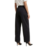 Pantalon tailleur noir en coton, taille haute, jambes larges, plis discrets, pour femme, Jacqueline de Yong, taille 15367918