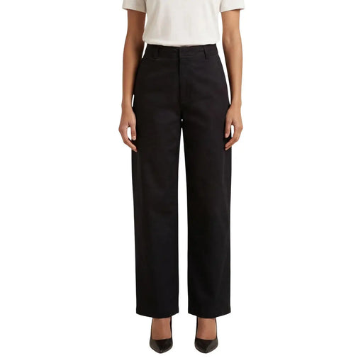 Pantalon noir en coton à taille haute et jambes larges, signé Jacqueline de Yong, coupe épurée et structurée, taille 15367918