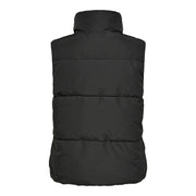 Gilet matelassé noir en polyester pour femme Jacqueline de yong, avec col montant et coutures horizontales