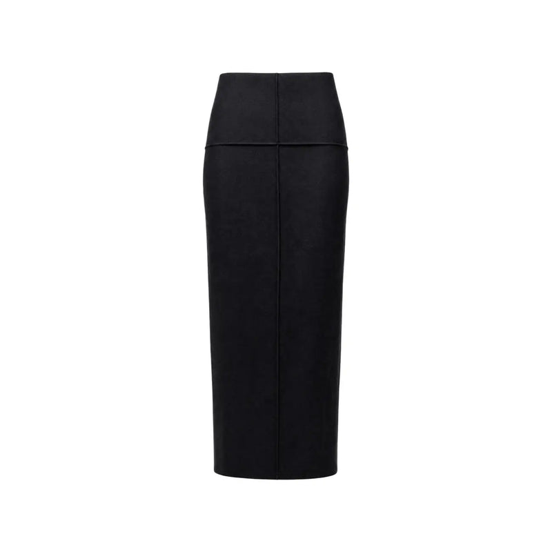 Jacqueline de yong women black high-waisted pencil skirt with sleek slim fit and subtle front seam detailing