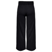 Pantalon noir à jambes larges pour femme Jacqueline de yong, à enfiler, avec taille élastique pour un confort optimal.