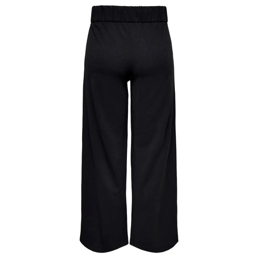 Pantalon noir à jambes larges pour femme Jacqueline de yong, à enfiler, avec taille élastique pour un confort optimal.