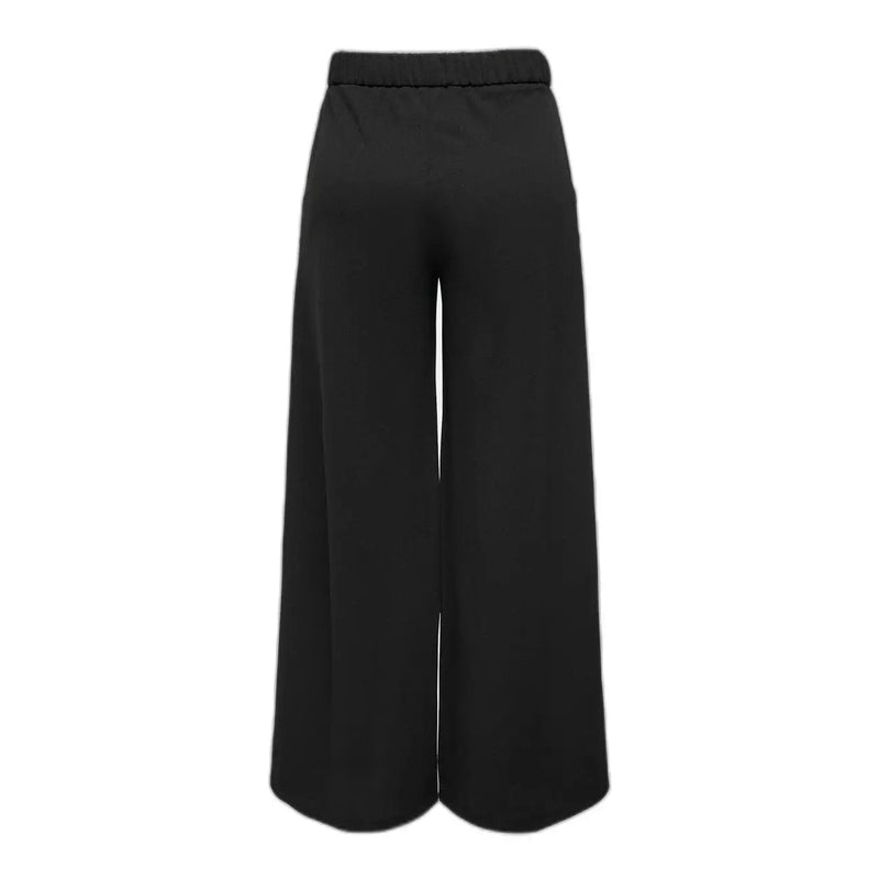 Jacqueline De Yong Pantalon noir à jambes larges pour femme, à enfiler, avec taille élastique pour un confort optimal.