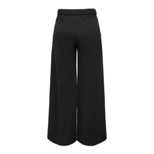 Jacqueline De Yong Pantalon noir à jambes larges pour femme, à enfiler, avec taille élastique pour un confort optimal.