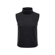 Jacqueline de Yong femme col roulé noir sans manches top avec une texture de tissu douce et lisse en taille petite