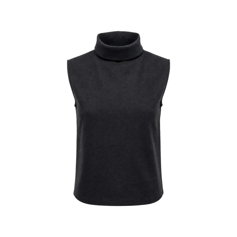 Jacqueline de Yong femme col roulé noir sans manches top avec une texture de tissu douce et lisse en taille petite