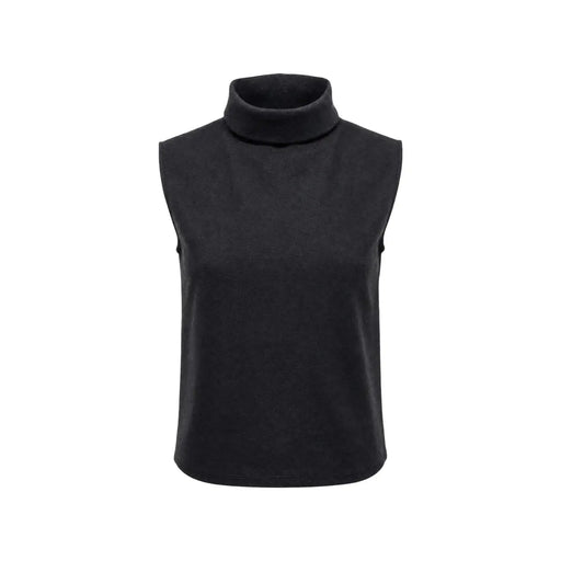 Jacqueline de Yong femme col roulé noir sans manches top avec une texture de tissu douce et lisse en taille petite