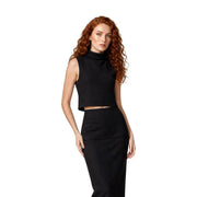 crop top noir à col montant sans manches top par Jacqueline de Yong, avec un design élégant et ajusté pour les femmes