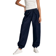 Jean en denim bleu pour femme Jacqueline de yong, coupe classique, pantalon de jogging en denim bleu foncé avec taille élastique et ourlets côtelés