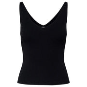 Débardeur noir en maille côtelée top Robe à décolleté en V profond en viscose de la collection femme Jacqueline de Yong