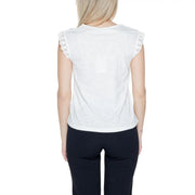 Débardeur en coton blanc Jacqueline de Yong pour femme top à manches courtes et détails en crochet ornés de dentelle blanche