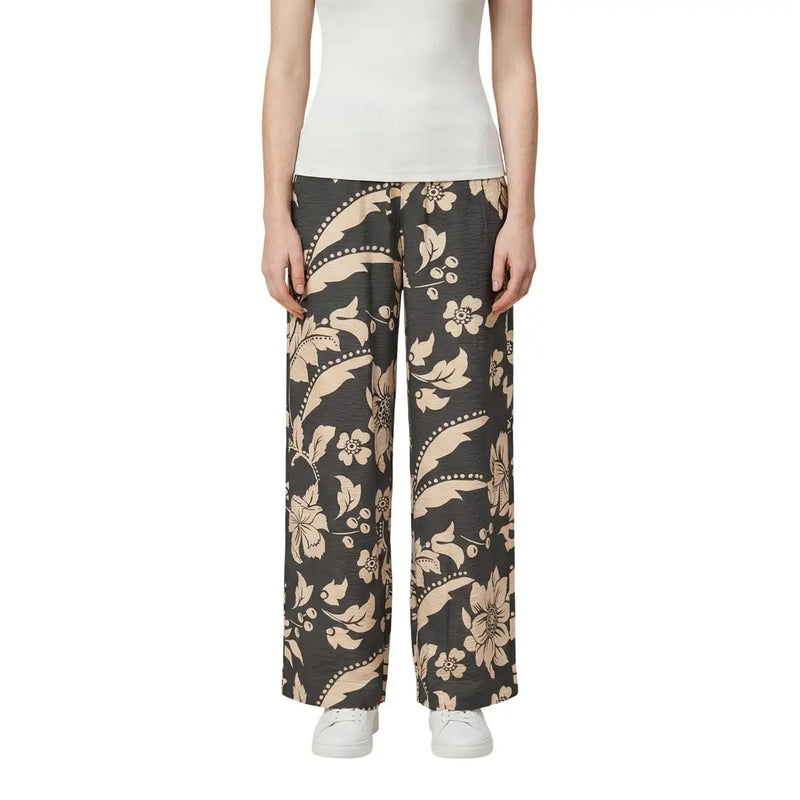 jambes larges gris foncé Jacqueline De Yong Pantalon pour femme en viscose à pois délicats et à motif floral beige